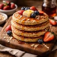 Quick Thick Oatmeal Pancakes
