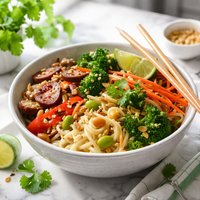Quick Yummy Thai Vegetarian Noodle Bowl