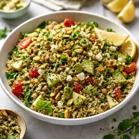 Quinoa and Pistachio Salad with Moroccan Pesto