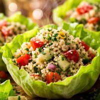 Quinoa Pilaf in Lettuce Cups