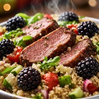 Quinoa Salad with Blackberries and Lamb