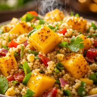 Quinoa Salad with Mangoes and Curry Dressing