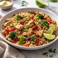 Quinoa Stir Fry with Vegetables and Chicken