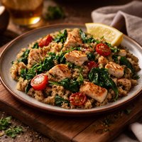Quinoa with Spinach Tomato and Chicken