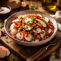 Radi Salat Mit Speck German Radish Salad with Bacon