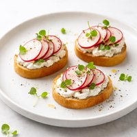 Radish and Goat Cheese Canapes