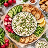 Radish Green Onion and Herbed Goat Cheese Stuff