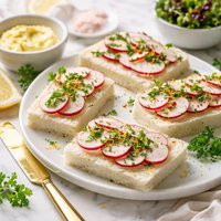 Radish Parsley and Lemon Butter Tea Sandwiches