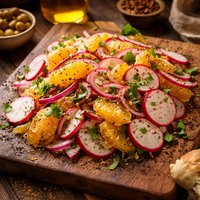 Radish Red Onion and Orange Salad Morocco