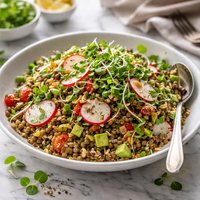 Radish Sprout and Lentil Salad
