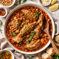 Ragu of Slow Braised Rabbit W Chickpeas Rosemary Garlic