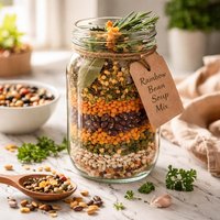 Rainbow Bean Soup Mix in a Quart Jar