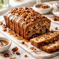 Raisin Nut Cake with Brown Sugar Glaze