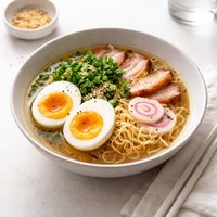 Ramen Noodle Soup with Egg Garnish