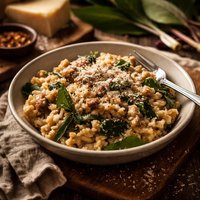 Ramp and Sausage Risotto
