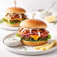 Ranch Burgers with Zesty Ranch Sauce