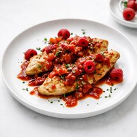 Raspberry and Roasted Red Pepper Chicken Fillets