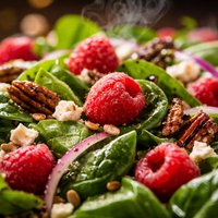 Raspberry Baby Spinach Salad