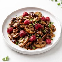 Raspberry Balsamic Mushroom Saute