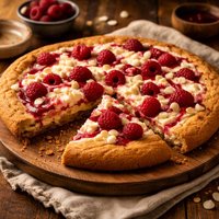 Raspberry Cheesecake Cookie Pizza