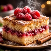 Raspberry Cinnamon Sponge Dessert