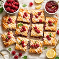 Raspberry Crescent Squares
