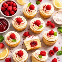 Raspberry Filled Vanilla Cupcakes