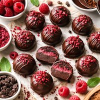 Raspberry Fudge Truffles