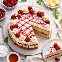 Raspberry Laced Vanilla Cake