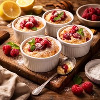 Raspberry Lemon Custard Cakes