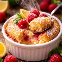 Raspberry Lemon Pudding Cake