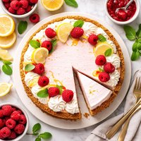 Raspberry Lemon Whipped Cheesecake