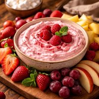 Raspberry Marshmallow Creme Dip for Fruit