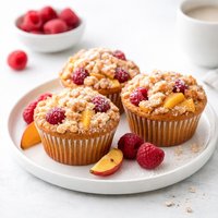Raspberry Peach Muffins