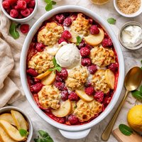 Raspberry Pear Cobbler