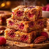Raspberry Pecan Blondies