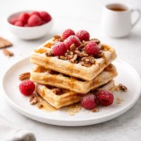 Raspberry Pecan Waffles