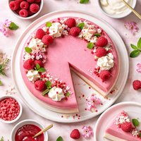 Raspberry Pink Velvet Gelatin Yogurt Mousse