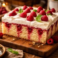 Raspberry Poke Cake