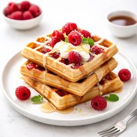 Raspberry Sour Cream Waffles