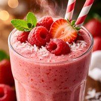 Raspberry Strawberry Coconut Smoothie