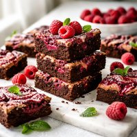 Raspberry Swirled Brownies