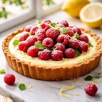 Raspberry Topped Lemon Pie