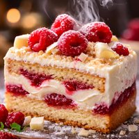 Raspberry White Chocolate Cream Cake