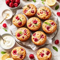 Raspberry Yogurt Muffins