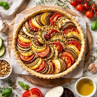 Ratatouille Walnut Tart