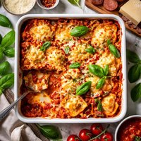 Ravioli and Sausage Lasagna