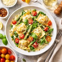 Ravioli Primavera Alfredo