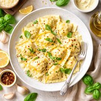 Ravioli with Lemon Cream Sauce
