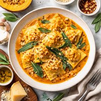 Ravioli with Pumpkin Sauce